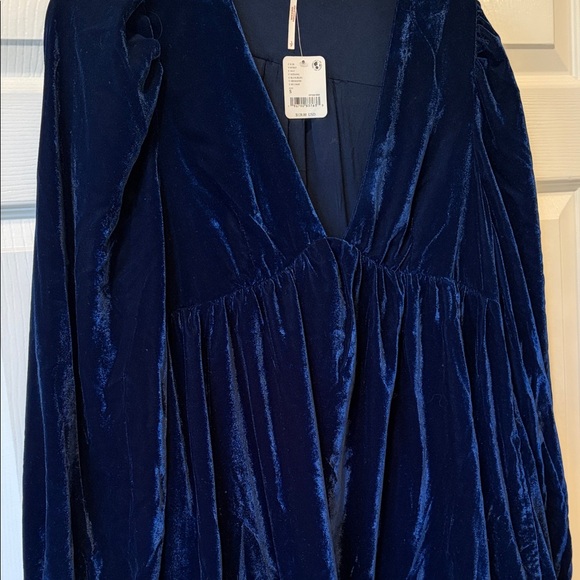 Free People Navy Velvet Dress - Picture 5 of 5